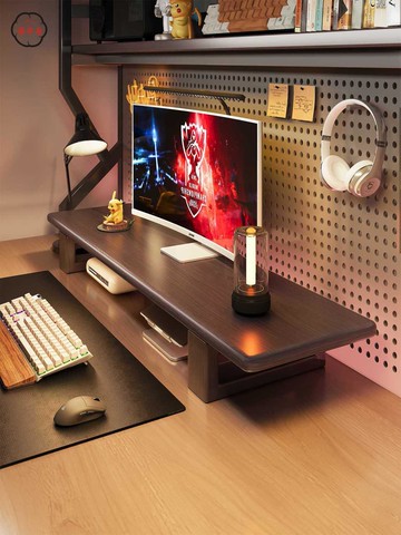 工廠直銷 電腦增高架 支架 顯示器增高架 臺式電腦顯示器增高架 辦公桌實木置物架 桌面收納架 加厚支架