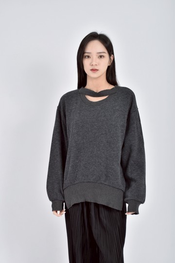 (L) 【Ellie私服】zara雙領灰色長袖上衣