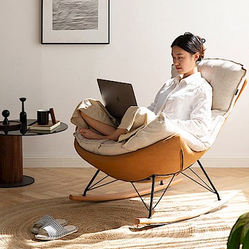 源氏木語蛋殼搖椅單人沙發椅 S0525 遠山青 (H014362844)