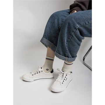 人本帆布鞋女2026新款秋季韓版ulzzang情侶ins板鞋百搭學生小白鞋
