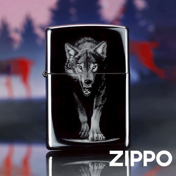 ZIPPO 暗影灰狼防風打火機 Z-072 黑冰機身 蓄勢待發 暗夜之中被鎖定的獵物 終身保修