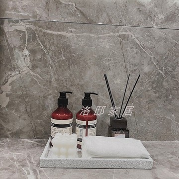簡約現代衛浴香薰托盤桌面擺件套裝酒店樣板房衛生間浴室軟裝飾品