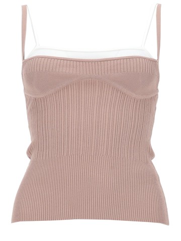 diesel top in maglia con effetto sovrapposto