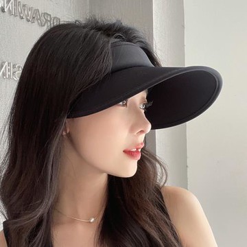 防曬遮陽空頂無頂帽子女夏季開車冰絲防紫外線發箍大帽檐遮臉