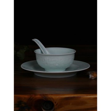 景德鎮中式復古以宋清雅食碗甜食碗仿宋影青刻花復古餐具飯碗湯碗