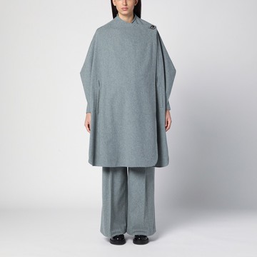 Grey wool-blend cape