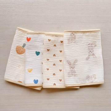 Chi-mi啾米 - 四層紗長型澡巾4件組 (25x45CM)