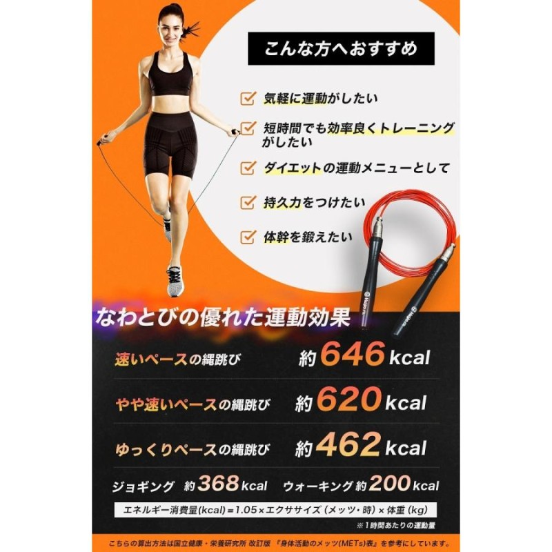 H&Yo fitness H Yo なわとび 大人用 トレーニング用 縄跳び