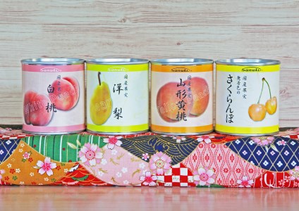 Sanuki フルーツ缶詰 国産果実缶詰 12缶セット(白桃、黄桃、洋なし