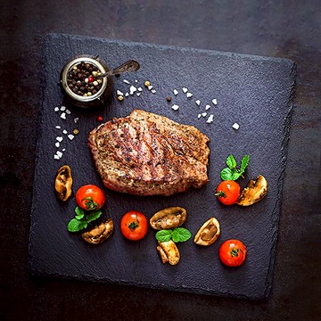 歐式盤子芝士板巖餐盤石頭西餐墊石板餐盤墊巖石水果點心牛排盤子