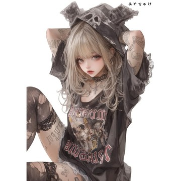【10月新品5】07-094-0143 人物貼紙 輕龐克女孩