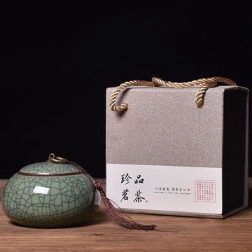 青瓷茶葉罐禮盒空盒高檔陶瓷茶葉罐套裝紅茶綠茶茶葉罐密封儲存罐