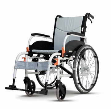 KARMA康揚鋁合金手動輪椅飛揚825(中輪)手把可後掀 腳踏可拆卸