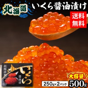 お歳暮 ギフト 送料無料 いくら醤油漬け（500g）  北海道産 イクラ 贈答用 新鮮 自宅用 大量 いくら丼 味付き 魚卵