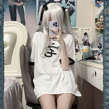 【現貨+預購】宅女搭配小個子女上衣T恤 日系甜妹風 夏季短袖純棉半袖上衣上身顯瘦 百搭柔軟正妹外出休閒衣服