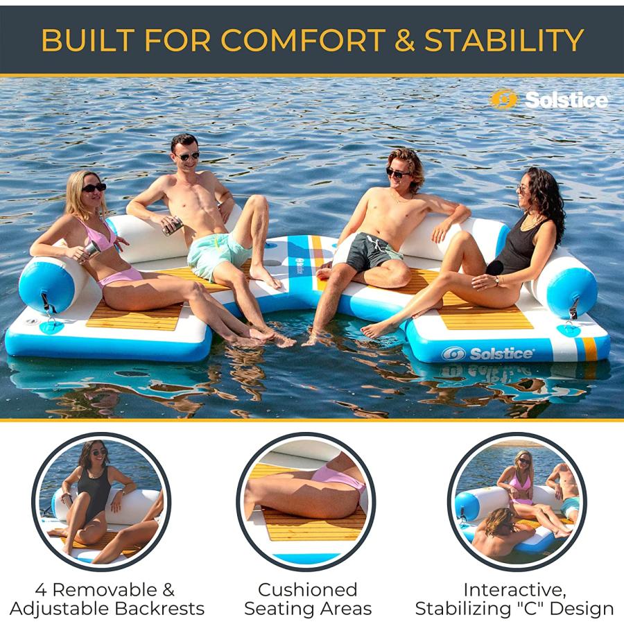 SOLSTICE Original Inflatable Floating Dock Series, Stable Platform Raft for