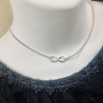 純銀 無限 項鍊 中粗款 可客製姓名 S304