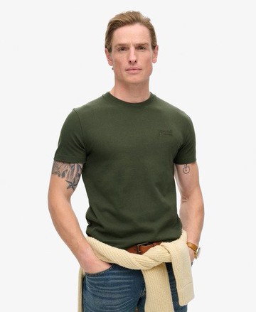 Superdry Men's Organic Cotton Essential Logo T-Shirt Green Size: Xxxl