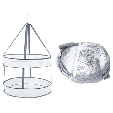 E.City 可折疊透氣防變形加厚雙層防落曬衣網 3件組  大款(80 x 59 x 59cm)  灰色  1組