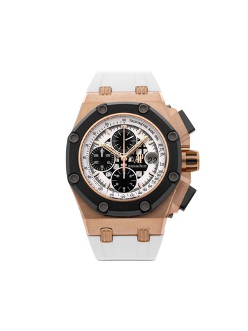 Audemars Piguet - 2007 pre-owned Royal Oak Offshore Chronograph Limited Edition 44mm - men - ceramic/18kt Rose Gold/Rubber - One Size - White