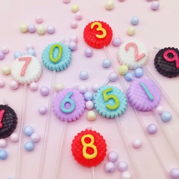 餅乾造型 小數字 蠟燭 蠟燭 慶生 生日 派對 蛋糕裝飾 造型蠟燭 可愛 數字蠟燭