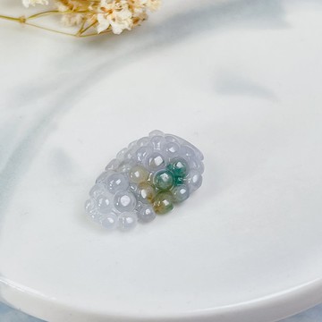 三彩翡翠葡萄吊飾 | 天然緬甸玉A貨翡翠 | 送禮