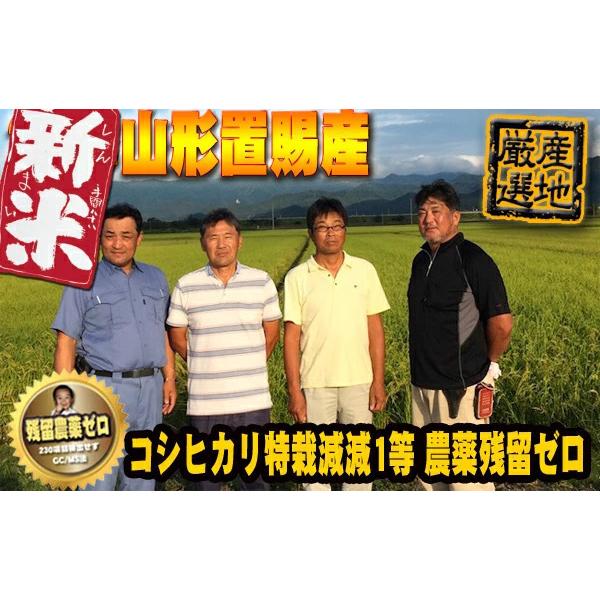 令和5年産 山形県東置賜産  コシヒカリ 玄米 3kg 1等  残留農薬ゼロ  精米無料 新米