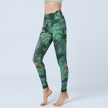 【ALLK 歐楷】促銷 印花韻律瑜珈褲 圖片色(尺寸L-XL/中大尺碼/運動/健身)