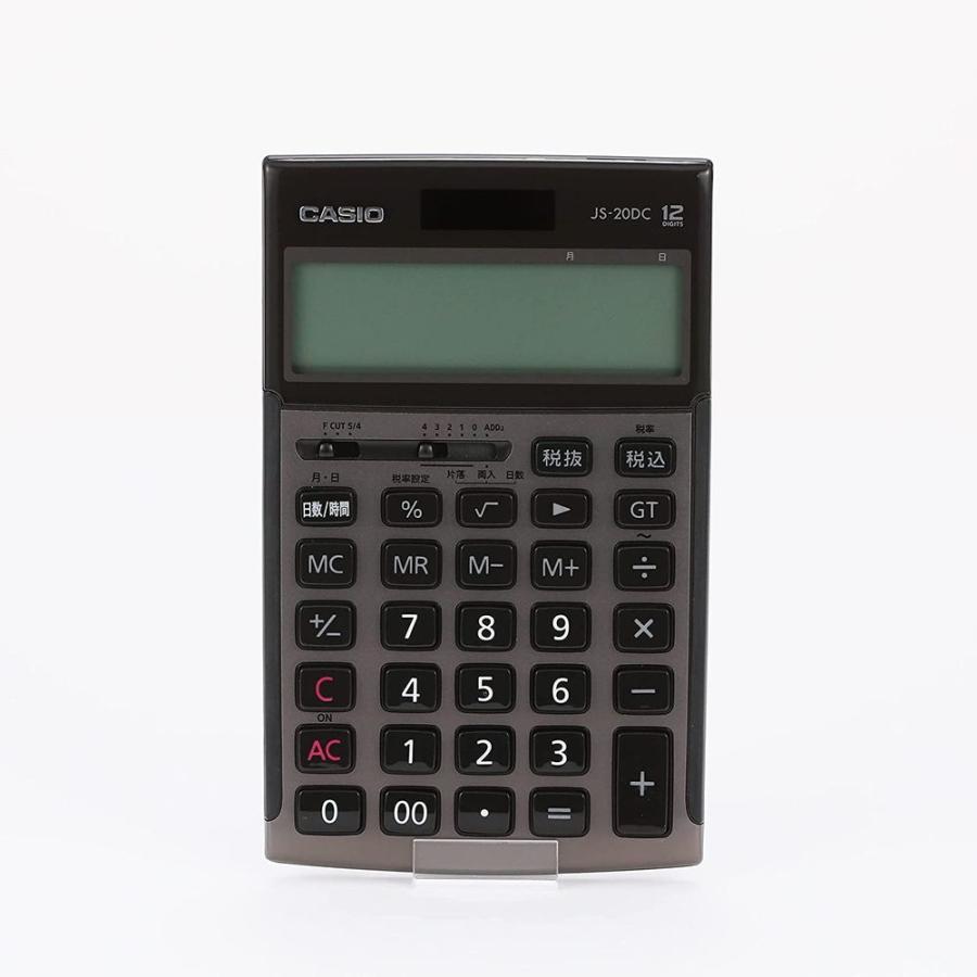 カシオ 本格実務電卓 12桁 日数＆時間計算 ジャストタイプ グレージュブラウン JS-20DC-GB-N