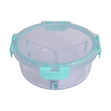 Dr. RIN 耐熱三格玻璃保鮮盒 圓型  950ml  1個