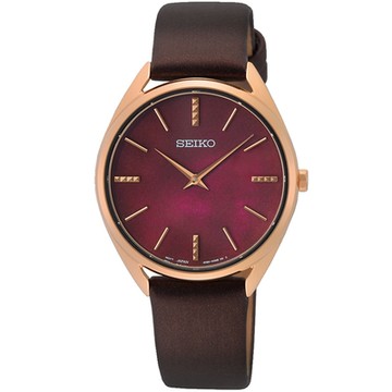 SEIKO精工 CS系列 珍珠貝 酒紅優雅腕錶 新年禮物 推薦 送禮 4N30-00J0R/SWR082P1