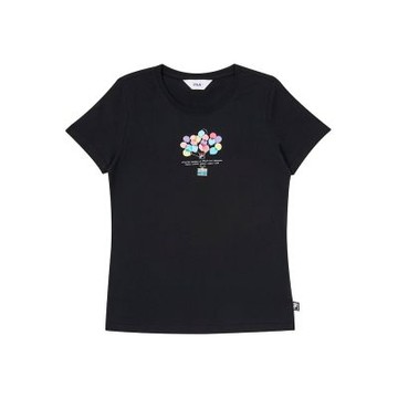 FILA 女短袖圓領T恤-黑色 5TEA-1517-BK