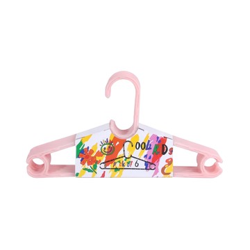 Axis 艾克思 乾濕兩用粉彩輕巧兒童衣架，台灣製造，兒童專用圓弧設計，6入  粉紅色  1組