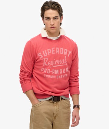 Superdry Men's Lo-fi Outdoors Relaxed Crew Sweatshirt Red Size: L