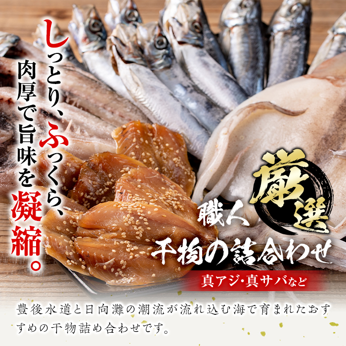 職人厳選干物セット (約7種) 干物 あじ 鯵 さば 鯖 丸干し みりん干し 開き 魚 海鮮 冷凍 詰め合わせ セット 大分県 佐伯市 