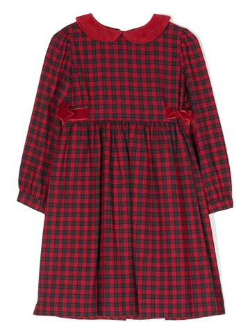 Siola - bow-detail plaid dress - kids - Cotton/Polyester - 4 yrs - Red