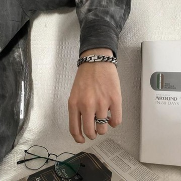 卡門歐美復古鈦鋼古巴鏈手鏈男嘻哈朋克個性簡約百搭手環學生飾品