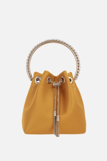JIMMY CHOO Bon Bon satin bucket bag Woman
