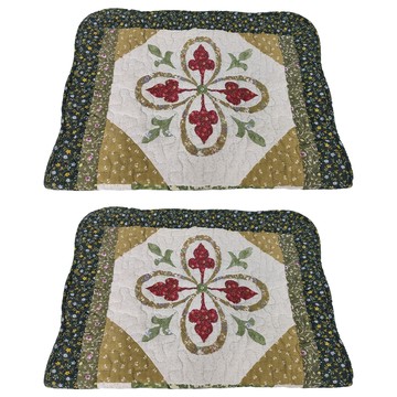 BonBon naturel 拼布止滑踏墊 兩件組  40 x 60cm  綠花環