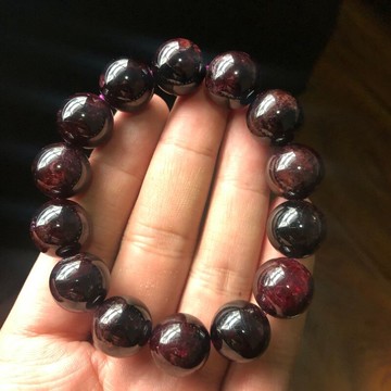 超大顆粒石榴石手串 14-15mm 天然石榴石單圈手鏈 女人石飾品禮物