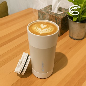 ADISI 手提隨行保溫咖啡杯 陶瓷塗層 600ml【雲朵奶蓋】AS24096