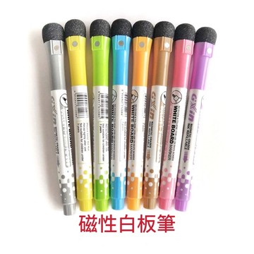 【現貨促銷價】磁性白板筆 白板筆 纖維筆頭 筆蓋附擦頭 彩色白板筆 易擦除 筆 筆蓋擦頭 磁鐵設計 方便吸附 文具白板