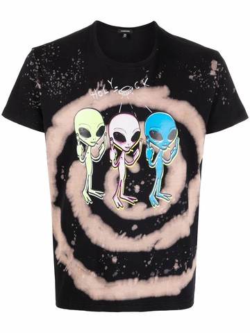 R13 - alien graphic print T-shirt - unisex - Cotton - S - Black
