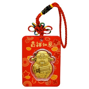 泊金財神掛牌 3個  財神爺3.6 x 4.4cm 掛牌7.5 x 2cm 卡紙18 x 6.5cm  金色-款式隨機