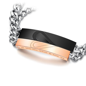 情人手鍊・白鋼｜永恆之愛・客製刻字・週年紀念．送閨蜜