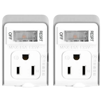 SUPERCELL 超電王 1切2座安全小壁插 MAX 15A 125VAC  64.8mm  壁插 白色  2個