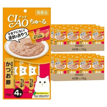 INABA CIAO 啾嚕 肉泥  宗田鰹 + 柴魚片  56g  96袋