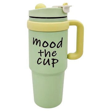 大容量雙飲手把保溫杯 7 x 25 x 10cm  綠色  1L  1個