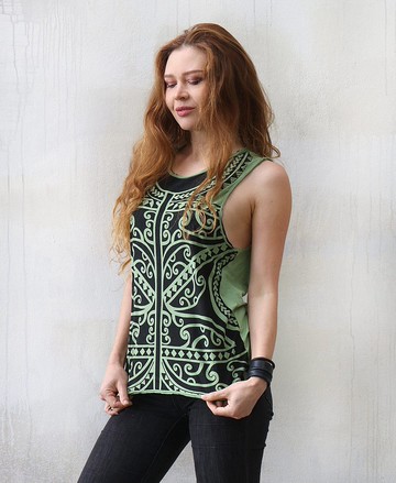 草織部落風圖騰無袖上衣