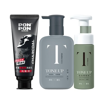 【蝦皮直營】PON PON MAN洗顏系列-胺基酸洗面乳100g/TONE UP液態皂洗顏露150g/皂洗顏慕絲150g